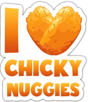 I HEART CHICKY NUGGETS - STICKER
