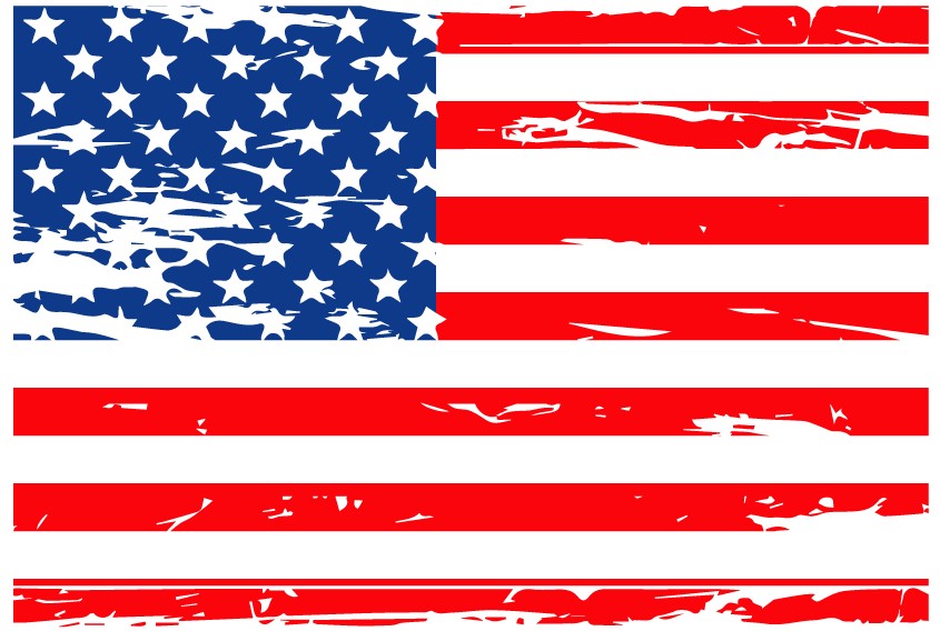DISTRESSED USA FLAG - STICKER