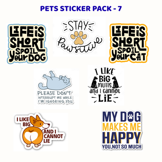 PETS STICKER PACK - SET OF 7