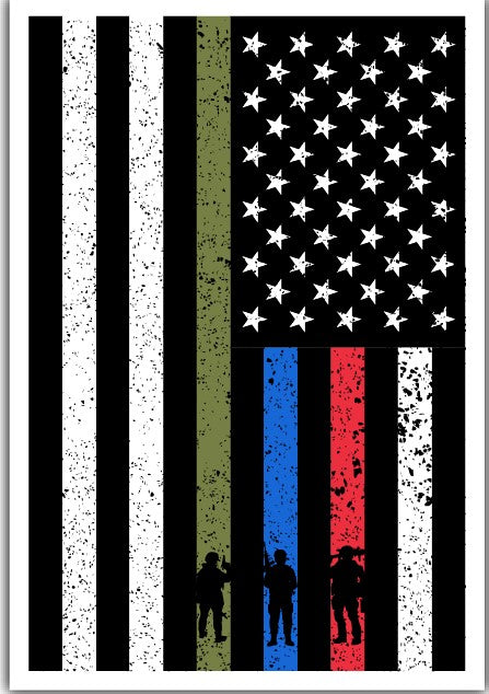 USA FLAG - MILITARY - STICKER