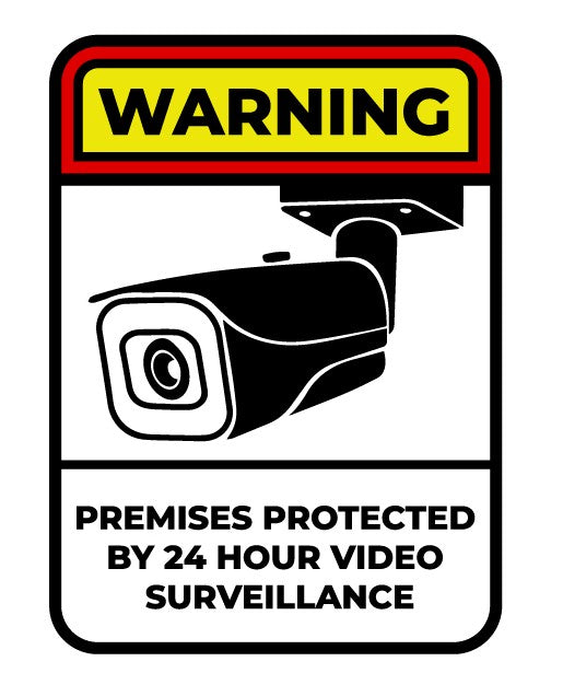 WARNING - PREMISES PROTECTED 24 HOUR - STICKER